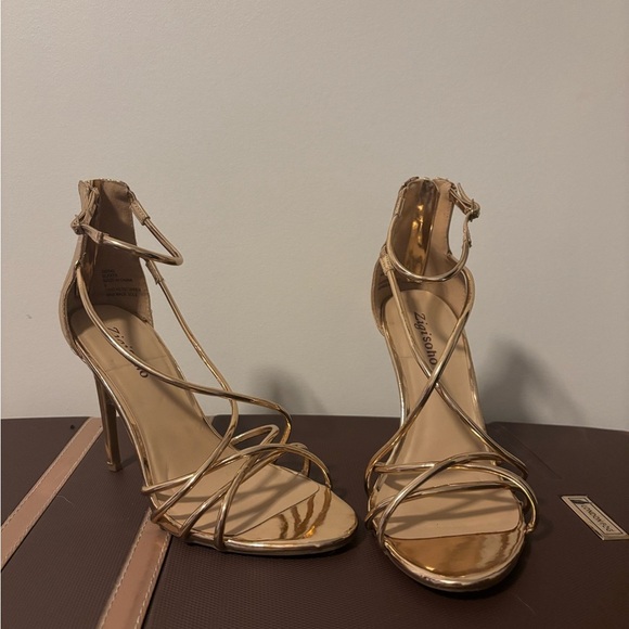 Zigi Soho Shoes - Zigi Soho “Blaker” Strappy Rose Gold Heels